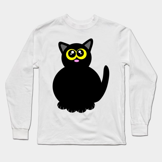 Black kitty Long Sleeve T-Shirt by MelanieJeyakkumar